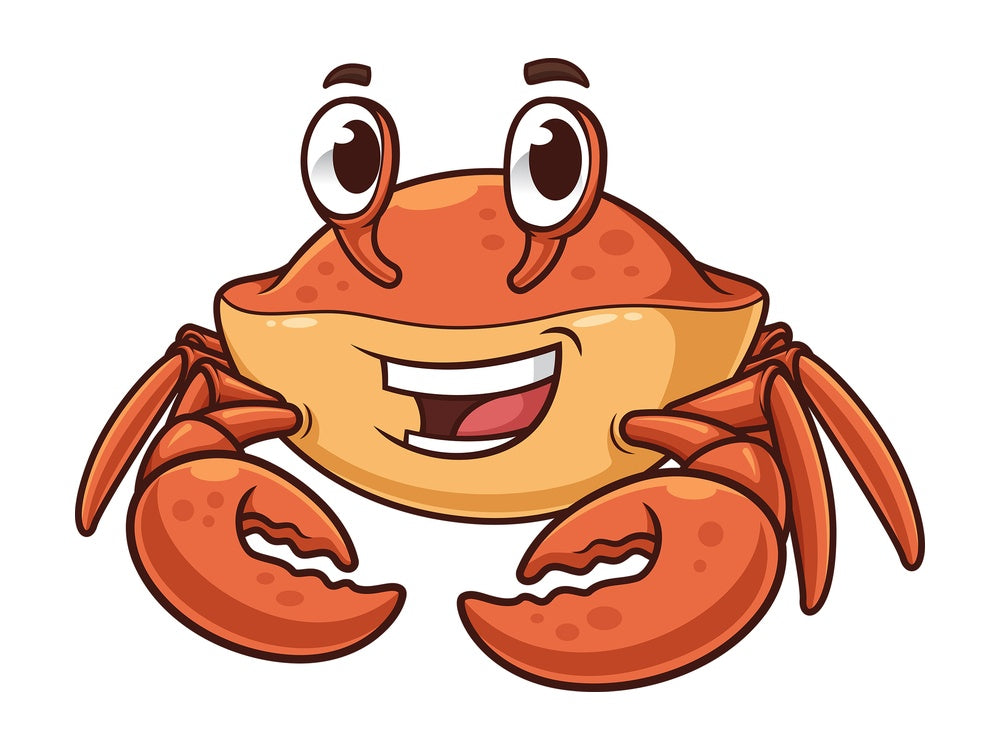 Happy crab. PNG - JPG and vector EPS (infinitely scalable).