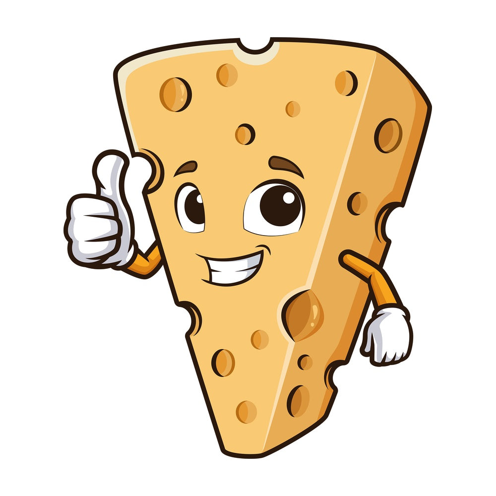 Yellow cheese thumbs up. PNG - JPG and vector EPS (infinitely scalable).