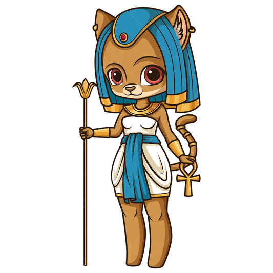 Royalty-free stock vector illustration of the ancient egyptian god sekhmet.
