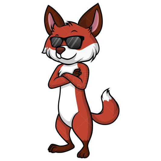 Royalty-free stock vector illustration of a cool fox with sunglasses.