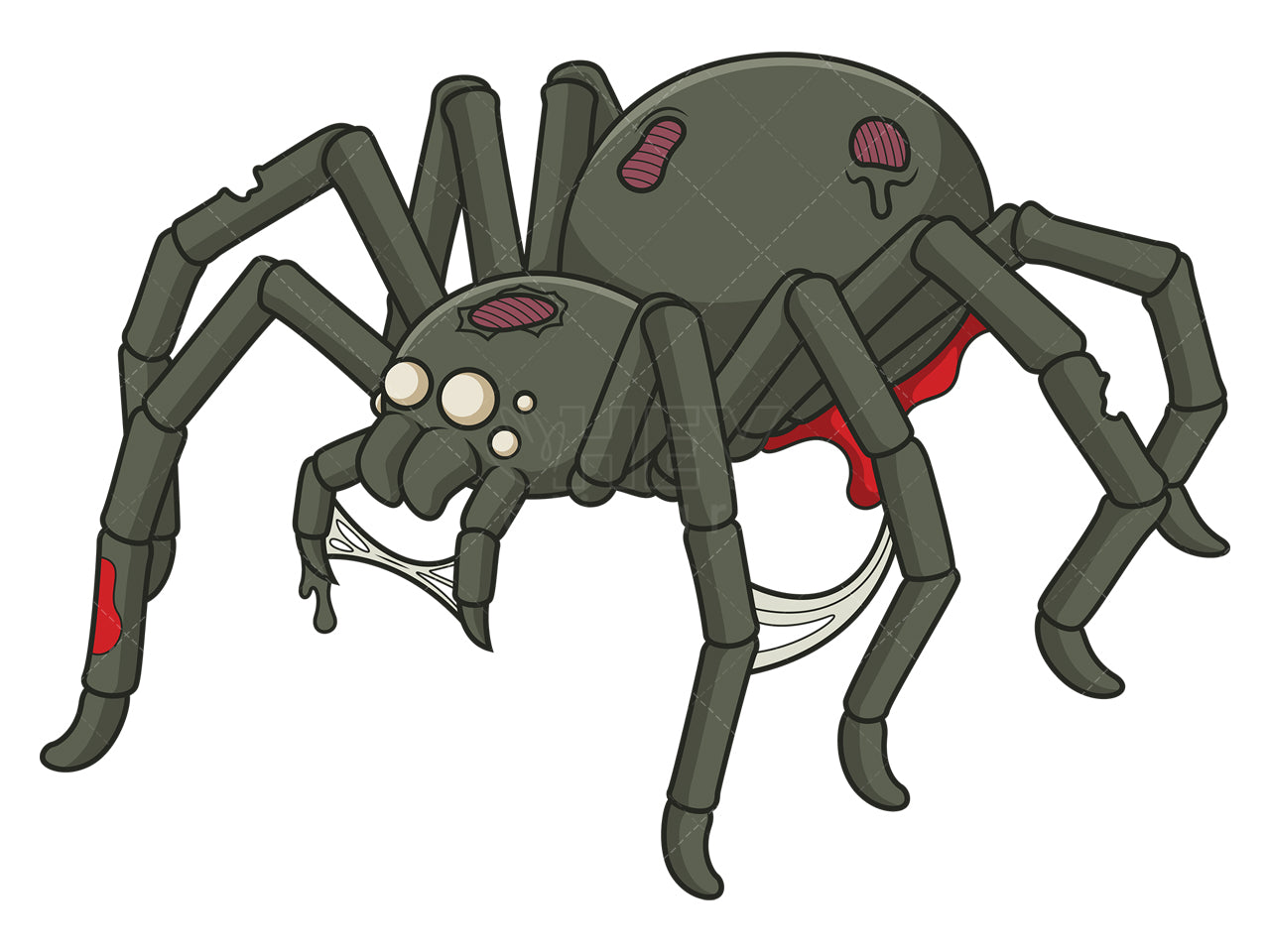 Royalty-free stock vector illustration of a creepy zombie spider.