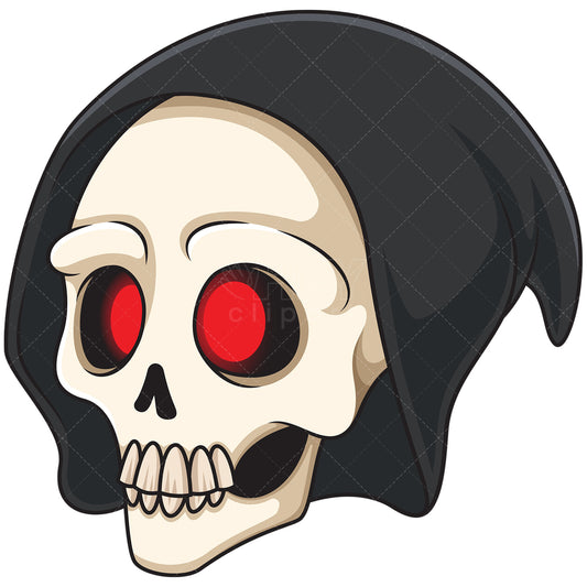 Royalty-free stock vector illustration of a death reaper head.