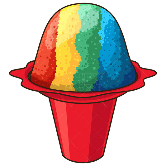 Royalty-free stock vector illustration of a hawaiian shave ice.