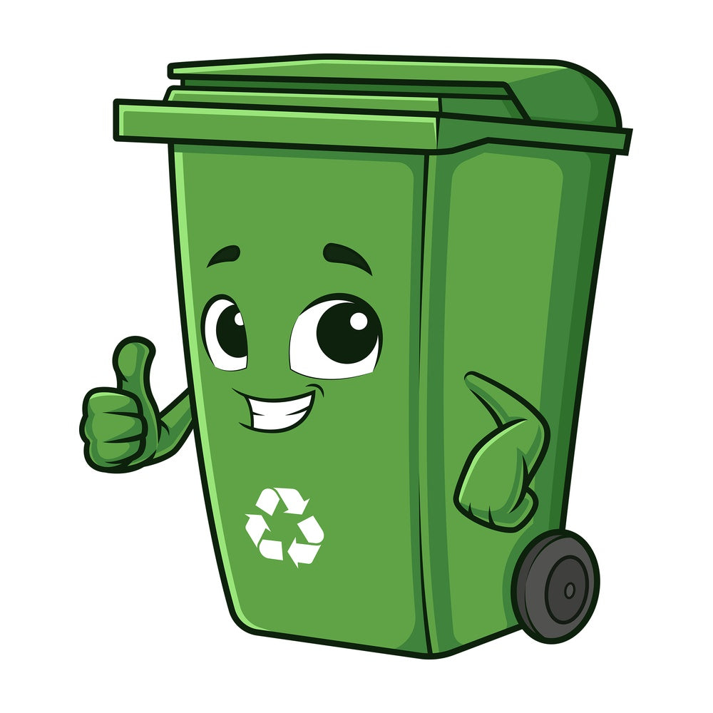Trash bin thumbs up. PNG - JPG and vector EPS (infinitely scalable).