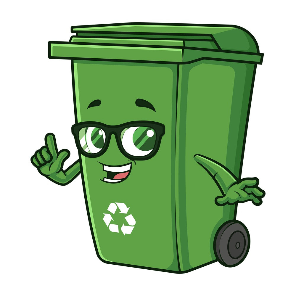 Trash bin pointing up. PNG - JPG and vector EPS (infinitely scalable).