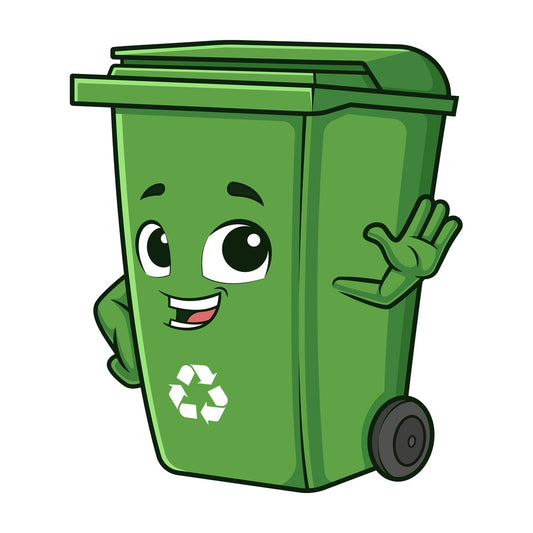 Trash can waving. PNG - JPG and vector EPS (infinitely scalable).