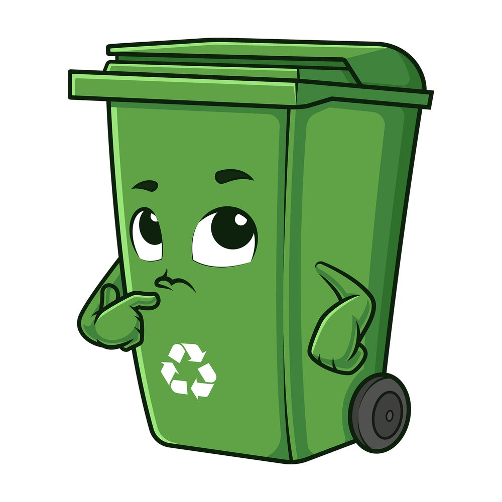 Trash bin thinking. PNG - JPG and vector EPS (infinitely scalable).