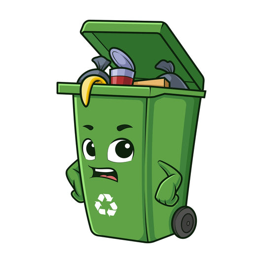 Full trash bin. PNG - JPG and vector EPS (infinitely scalable).