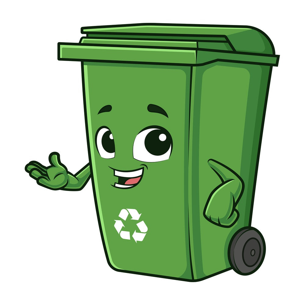 Happy trash bin. PNG - JPG and vector EPS (infinitely scalable).
