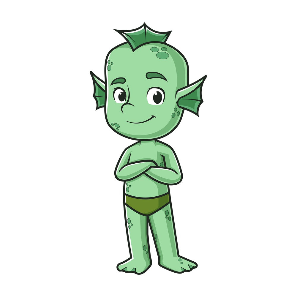Happy male sea creature. PNG - JPG and vector EPS (infinitely scalable).