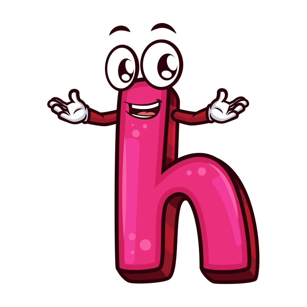 Lowercase letter h. PNG - JPG and vector EPS file formats (infinitely scalable). Image isolated on transparent background.