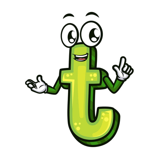 Lowercase letter t. PNG - JPG and vector EPS file formats (infinitely scalable). Image isolated on transparent background.
