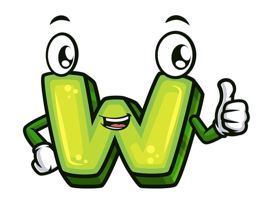Lowercase letter w. PNG - JPG and vector EPS file formats (infinitely scalable). Image isolated on transparent background.