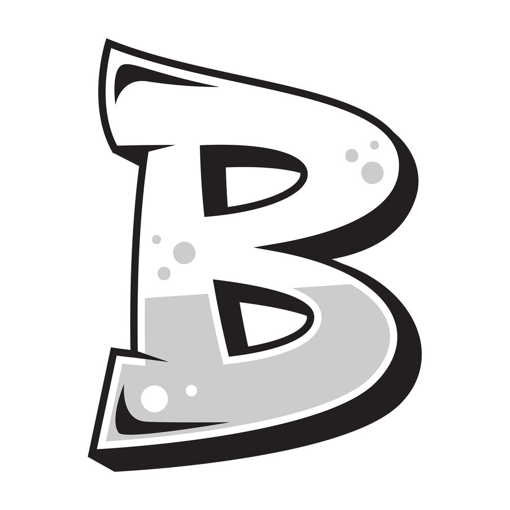 Graffiti letter b. PNG - JPG and vector EPS file formats (infinitely scalable). Image isolated on transparent background.