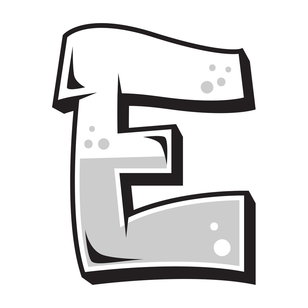 Graffiti letter e. PNG - JPG and vector EPS file formats (infinitely scalable). Image isolated on transparent background.