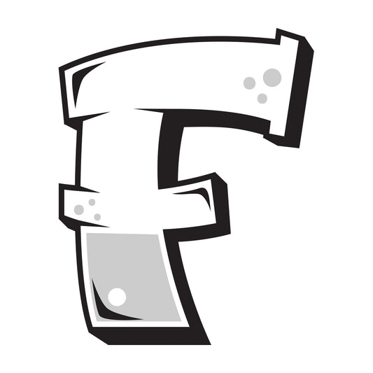Graffiti letter f. PNG - JPG and vector EPS file formats (infinitely scalable). Image isolated on transparent background.