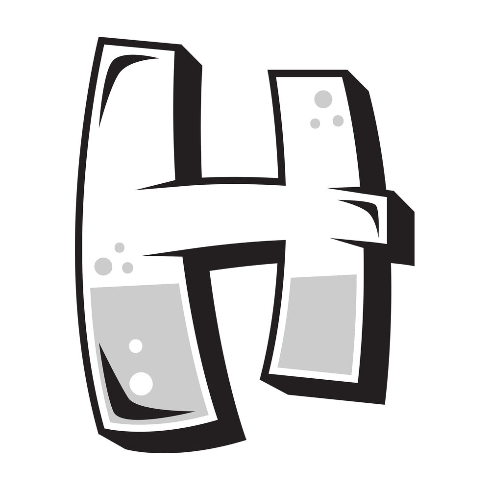 Graffiti letter h. PNG - JPG and vector EPS file formats (infinitely scalable). Image isolated on transparent background.