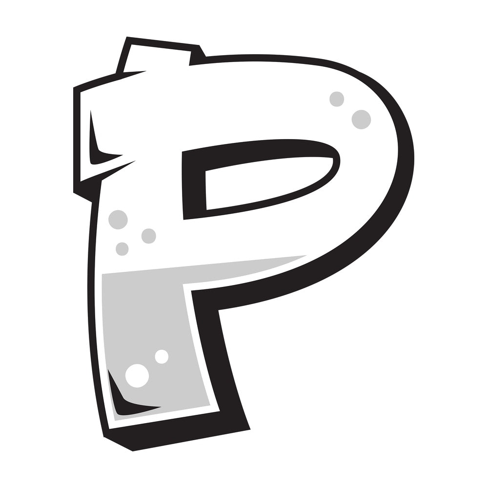 Graffiti letter p. PNG - JPG and vector EPS file formats (infinitely scalable). Image isolated on transparent background.