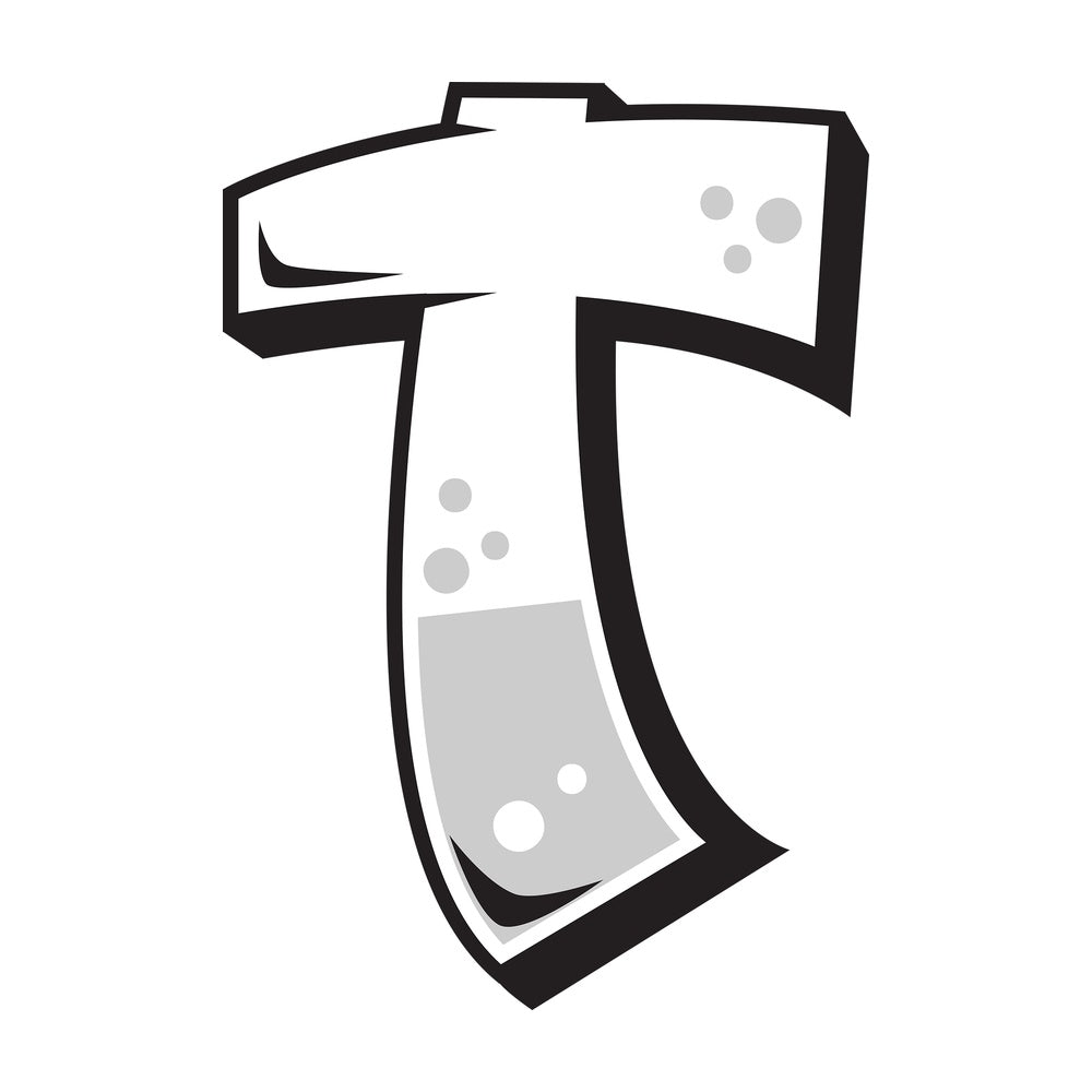 Graffiti letter t. PNG - JPG and vector EPS file formats (infinitely scalable). Image isolated on transparent background.