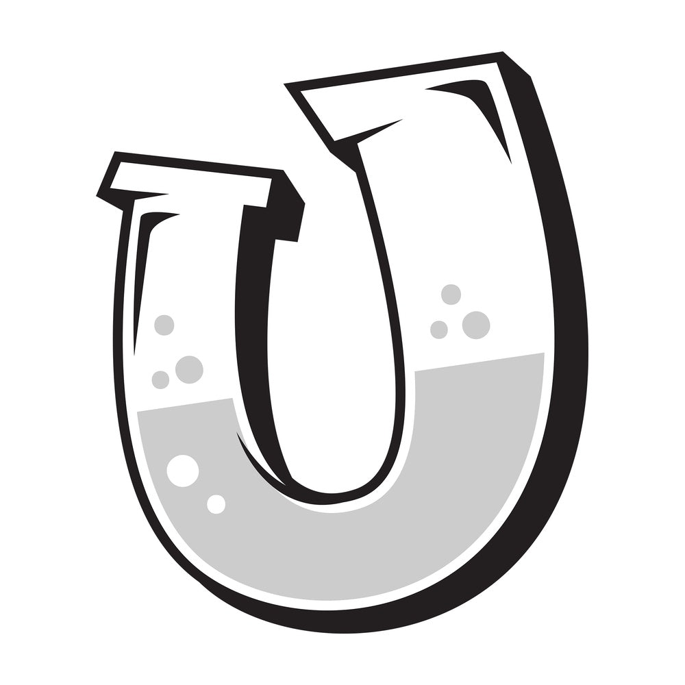 Graffiti letter u. PNG - JPG and vector EPS file formats (infinitely scalable). Image isolated on transparent background.