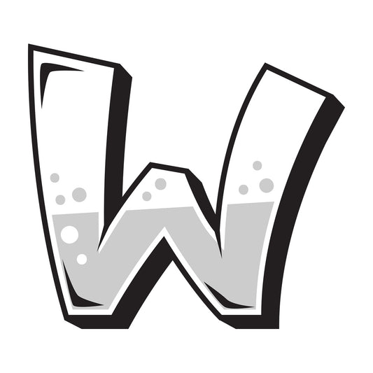 Graffiti letter w. PNG - JPG and vector EPS file formats (infinitely scalable). Image isolated on transparent background.