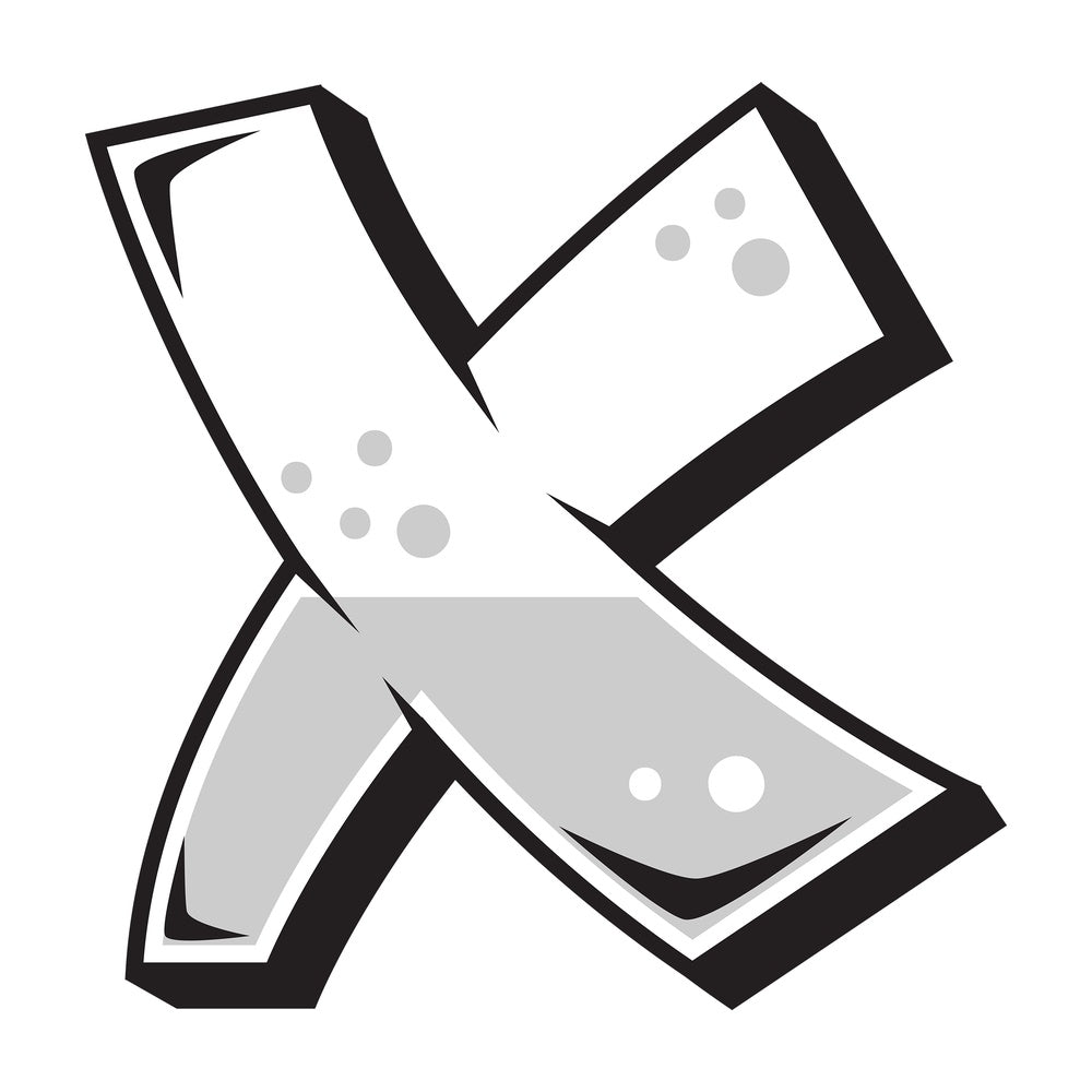 Graffiti letter x. PNG - JPG and vector EPS file formats (infinitely scalable). Image isolated on transparent background.