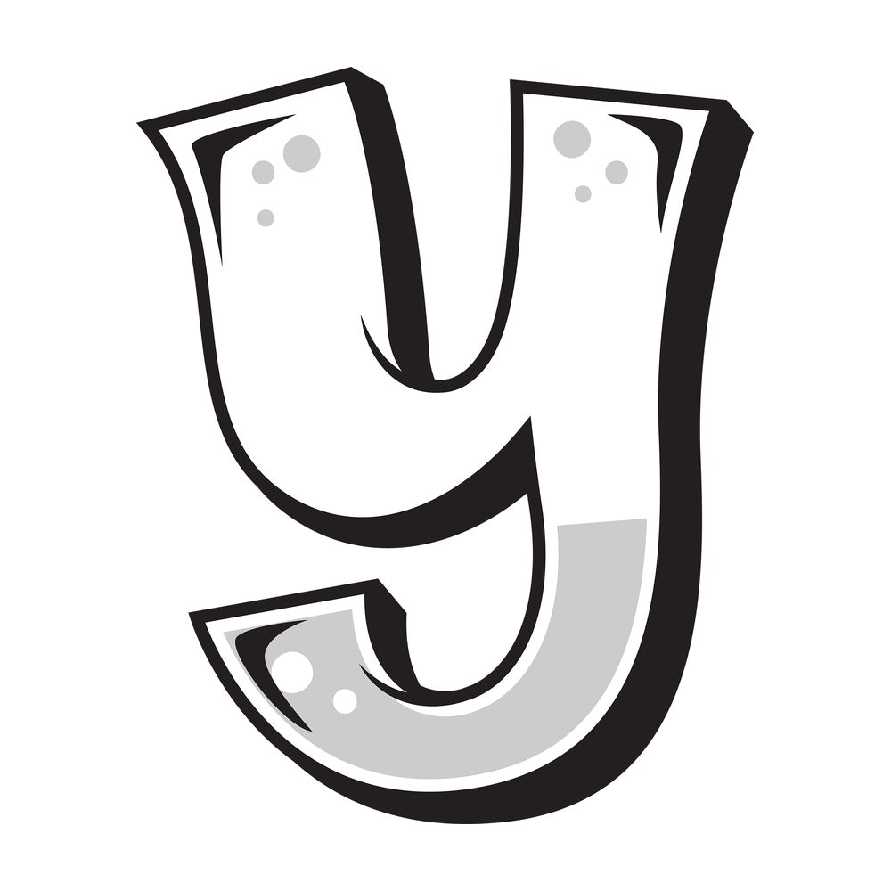 Graffiti letter y. PNG - JPG and vector EPS file formats (infinitely scalable). Image isolated on transparent background.