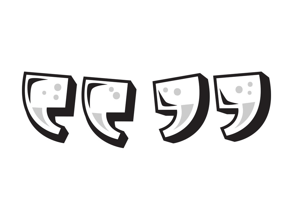 Graffiti quotation marks. PNG - JPG and vector EPS file formats (infinitely scalable). Image isolated on transparent background.