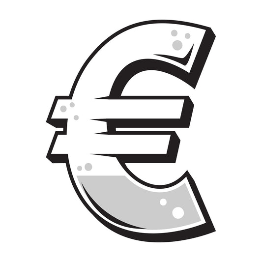 Graffiti euro sign. PNG - JPG and vector EPS file formats (infinitely scalable). Image isolated on transparent background.