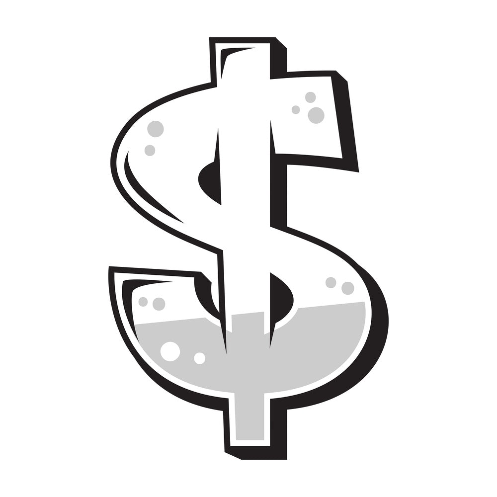 Graffiti dollar sign. PNG - JPG and vector EPS file formats (infinitely scalable). Image isolated on transparent background.