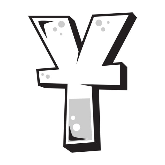 Graffiti chinese yuan sign. PNG - JPG and vector EPS file formats (infinitely scalable). Image isolated on transparent background.