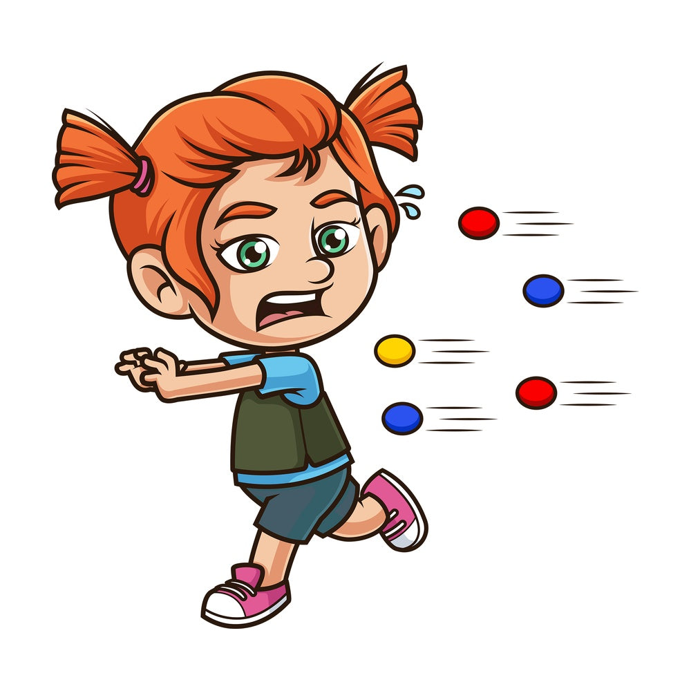 Ginger girl playing paintball. PNG - JPG and vector EPS (infinitely scalable).