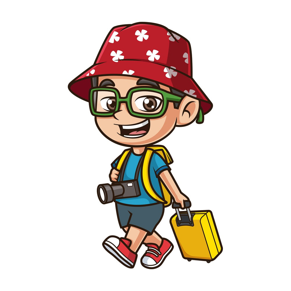 Kid traveling. PNG - JPG and vector EPS (infinitely scalable).