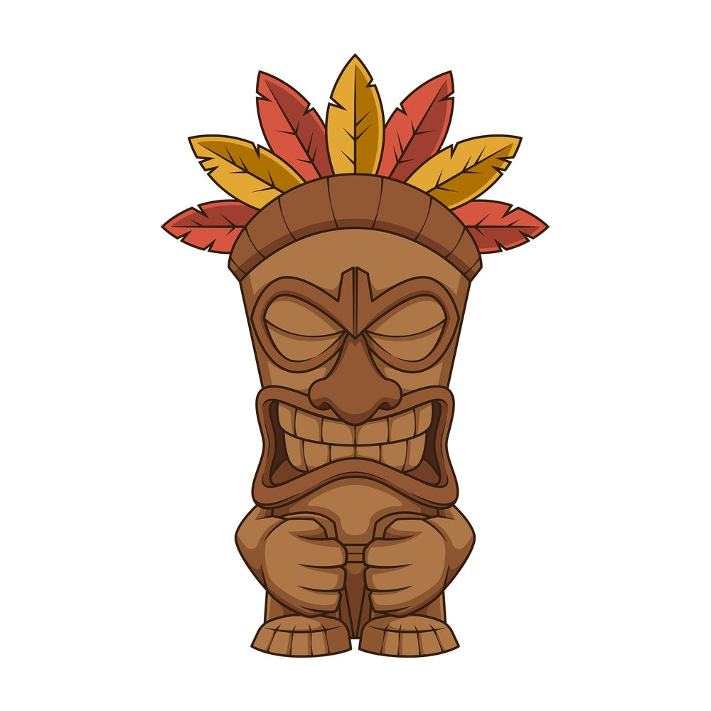 Wooden tiki statue. PNG - JPG and vector EPS (infinitely scalable).