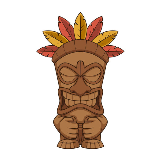 Wooden tiki statue. PNG - JPG and vector EPS (infinitely scalable).
