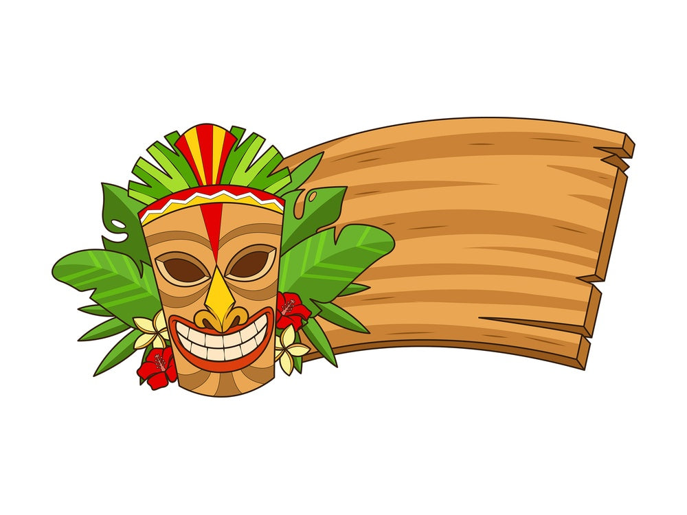 Tiki bar sign. PNG - JPG and vector EPS (infinitely scalable).|Tiki Blank Sign