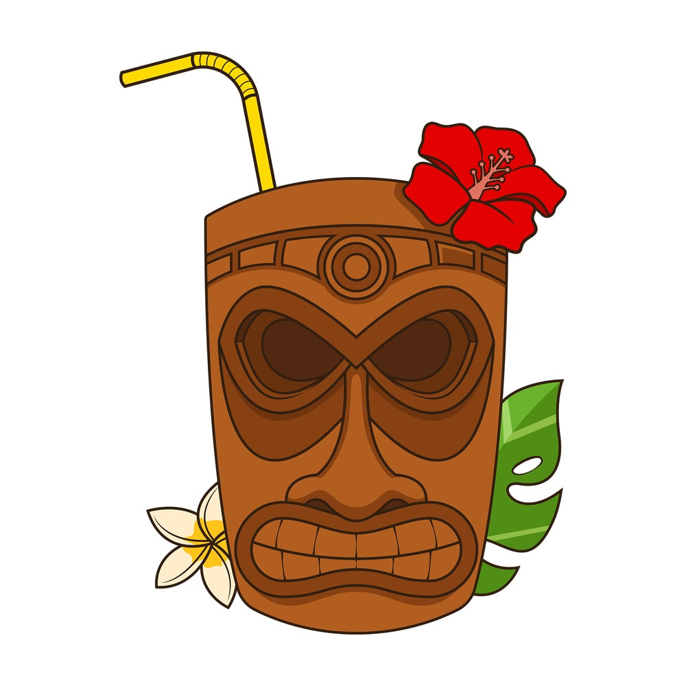 Wooden tiki cup. PNG - JPG and vector EPS (infinitely scalable).