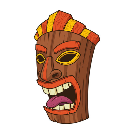 Angry tiki head. PNG - JPG and vector EPS (infinitely scalable).