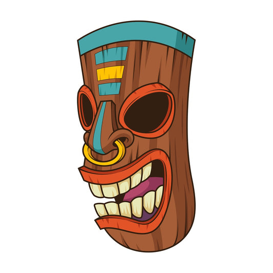 Creepy tiki head. PNG - JPG and vector EPS (infinitely scalable).