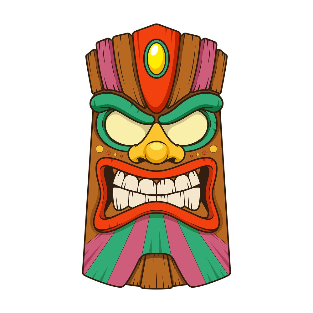 Grinning tiki mask. PNG - JPG and vector EPS (infinitely scalable).