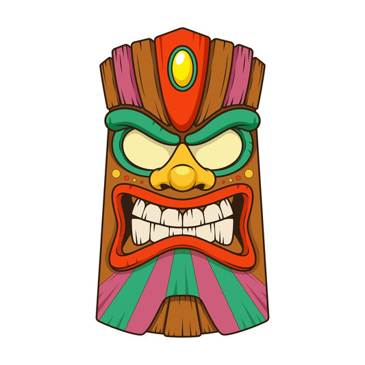 Grinning tiki mask. PNG - JPG and vector EPS (infinitely scalable).
