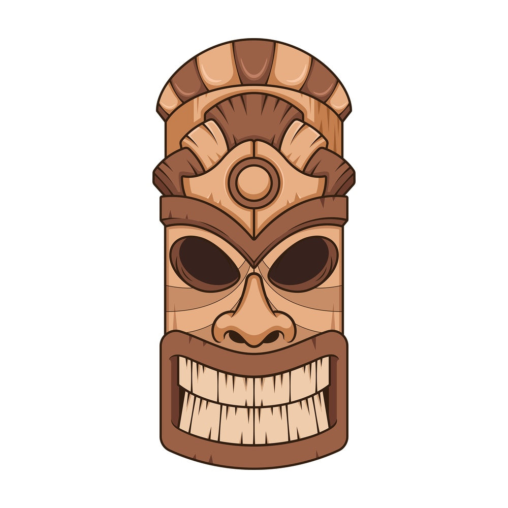 Wooden tiki mask. PNG - JPG and vector EPS (infinitely scalable).|Tiki Blank Sign