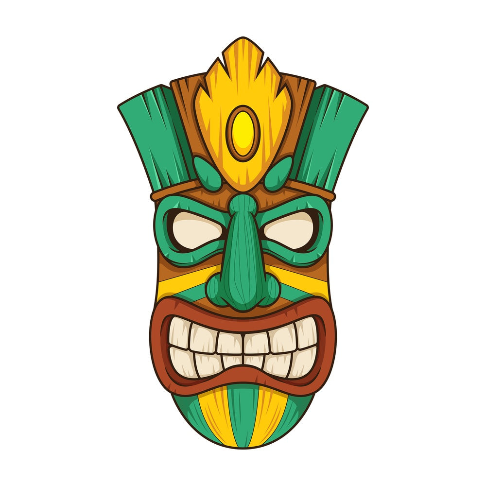 Teal tiki mask. PNG - JPG and vector EPS (infinitely scalable).