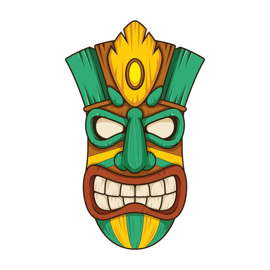 Teal tiki mask. PNG - JPG and vector EPS (infinitely scalable).