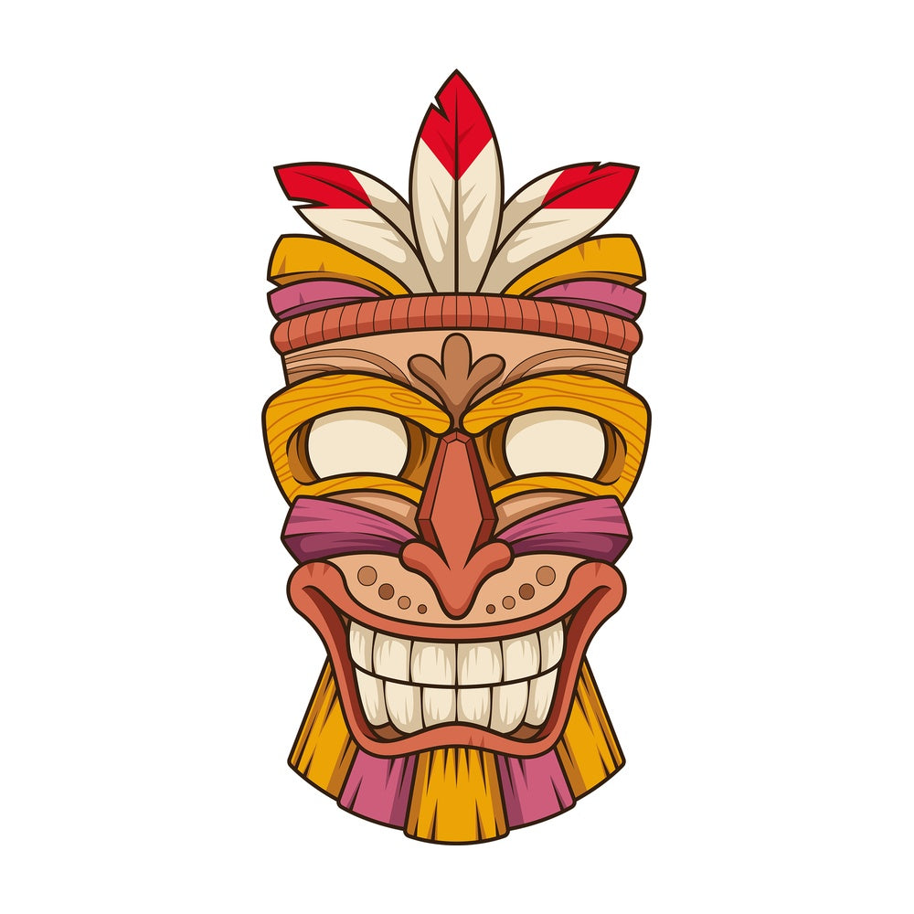 Tribal tiki mask. PNG - JPG and vector EPS (infinitely scalable).
