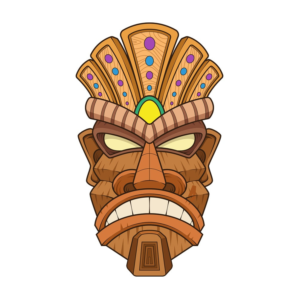 Serious tiki mask. PNG - JPG and vector EPS (infinitely scalable).