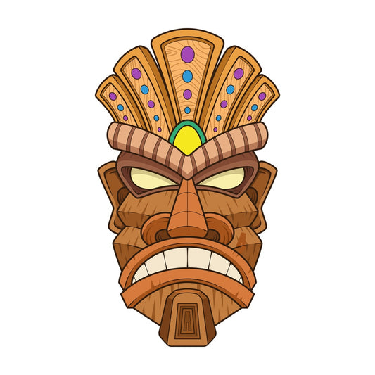 Serious tiki mask. PNG - JPG and vector EPS (infinitely scalable).