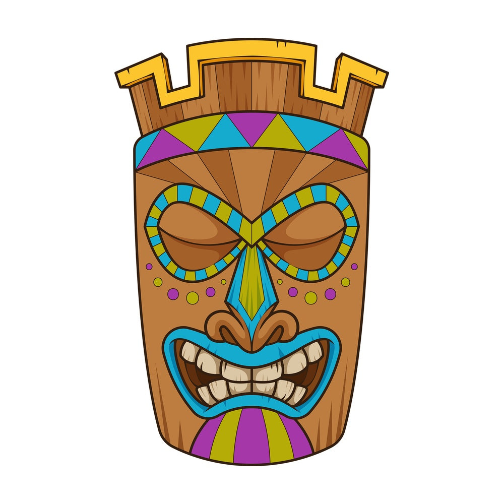 Sleepy tiki mask. PNG - JPG and vector EPS (infinitely scalable).