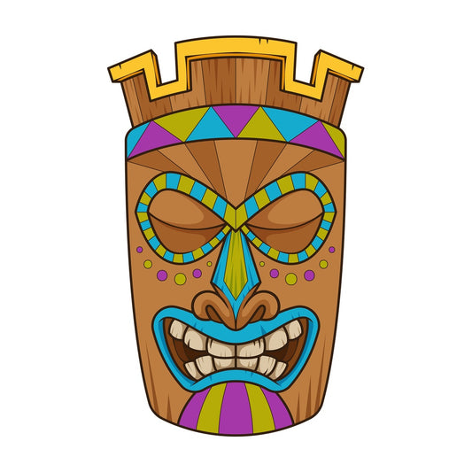 Sleepy tiki mask. PNG - JPG and vector EPS (infinitely scalable).