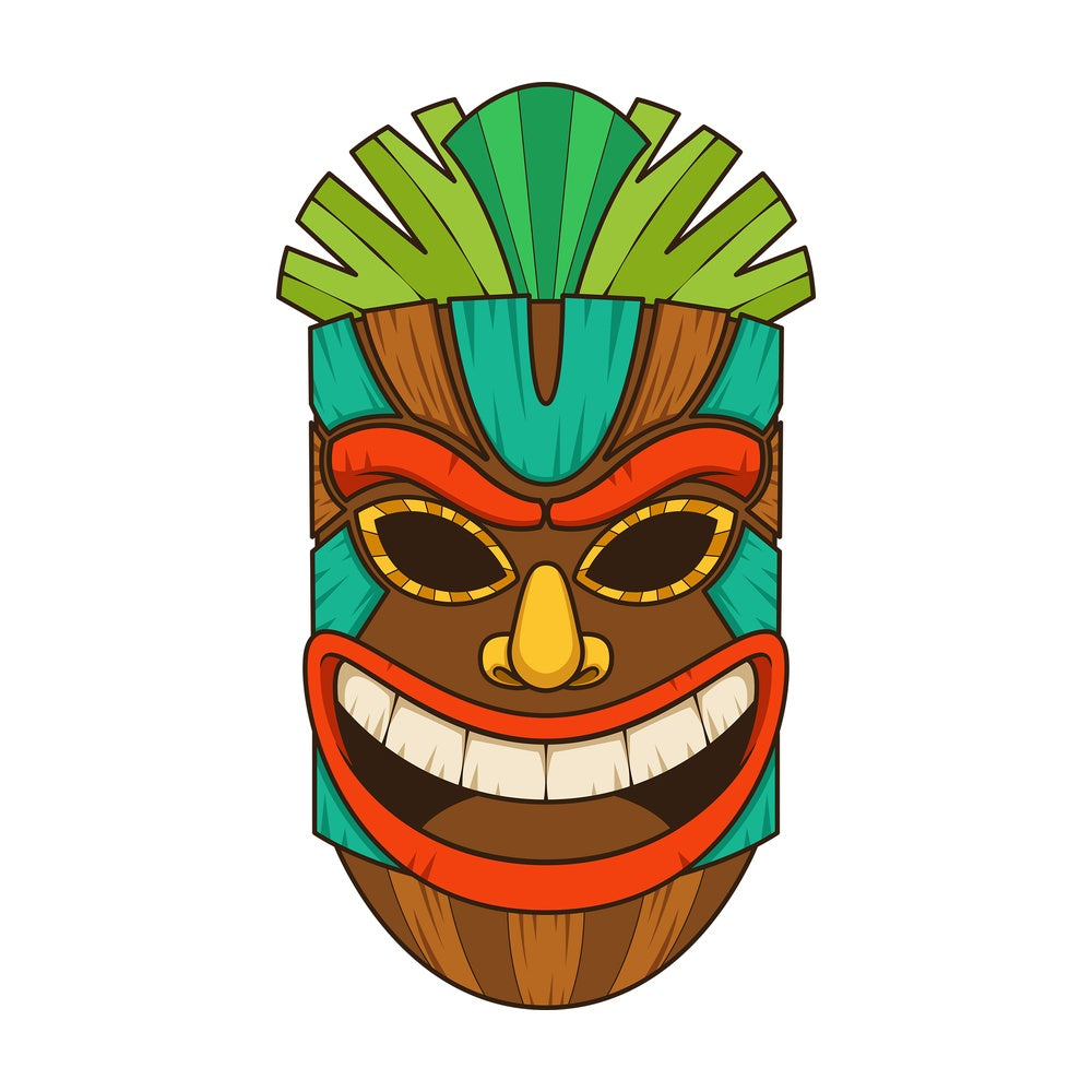 Laughing tiki mask. PNG - JPG and vector EPS (infinitely scalable).